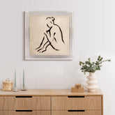 Brush Figure Study II - High Resolution Giclee Printed Canvas Framed in Contemporary Clear Acrylic Frame